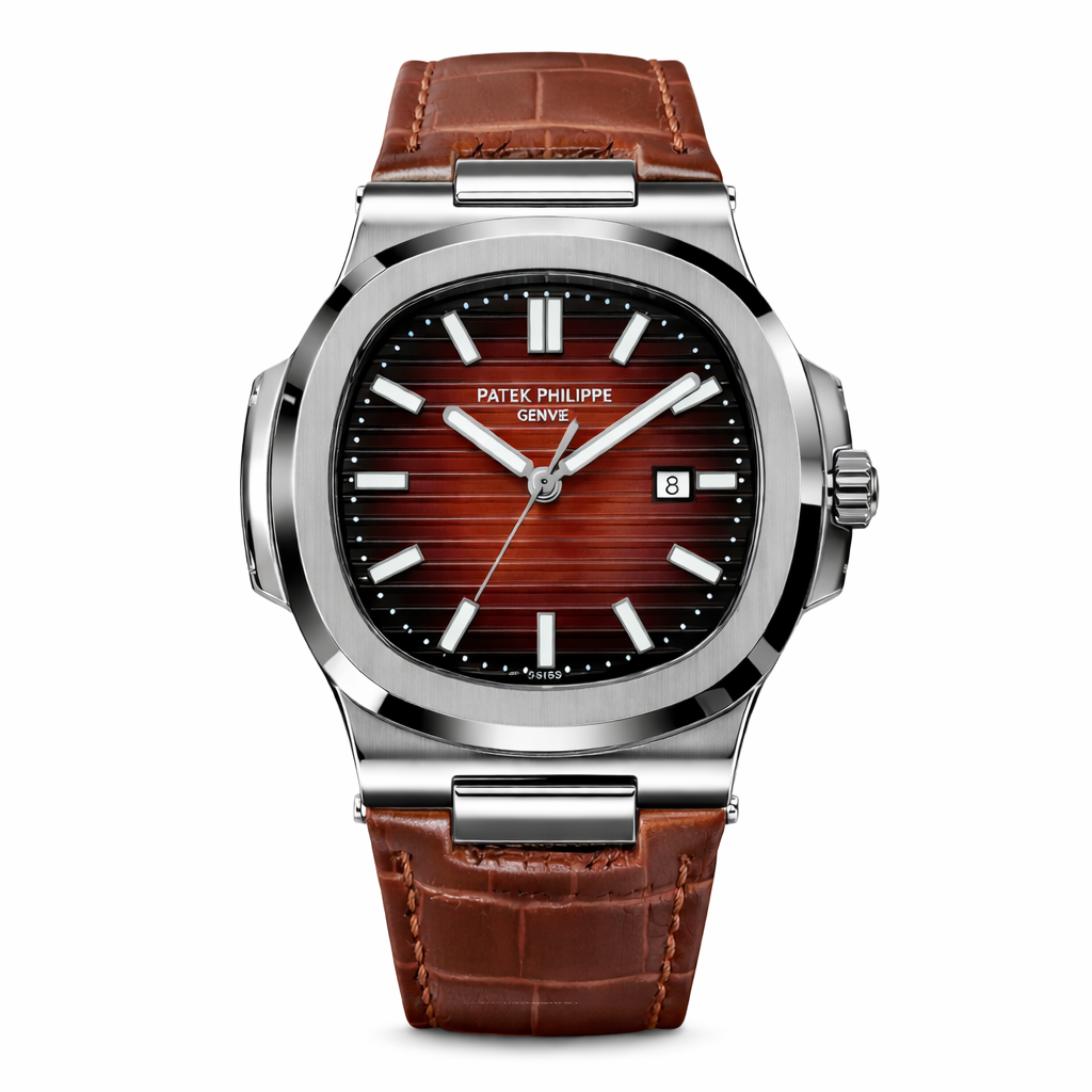 Nautilus Leather Strap Master Lock - Full Brown