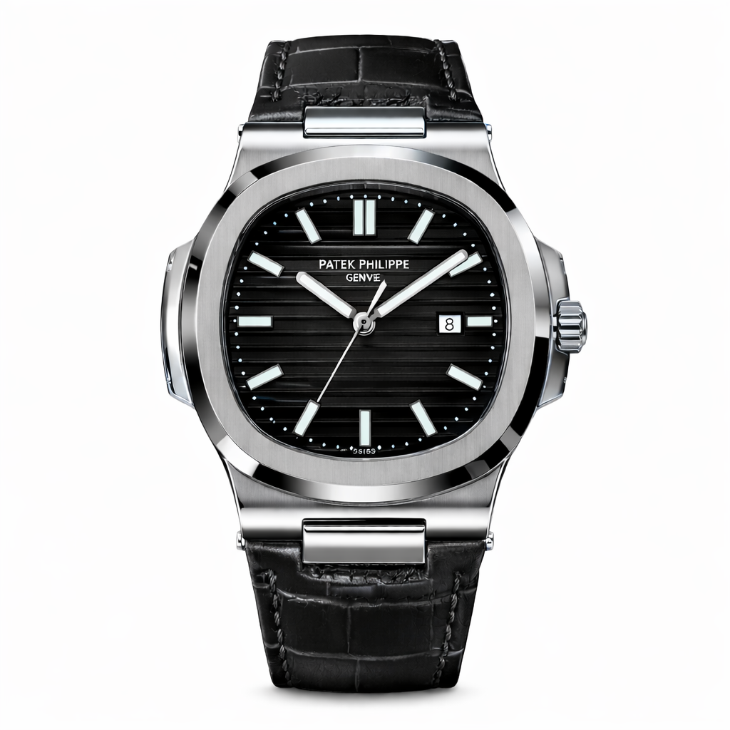 Nautilus Leather Strap Master Lock - Black