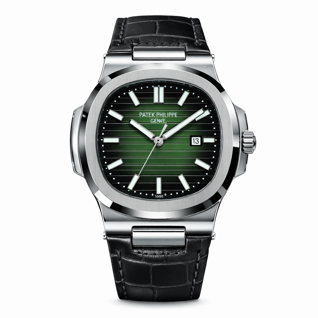 Nautilus Leather Strap Master Lock - Black-Green